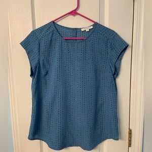 Blue/Black Dot Blouse